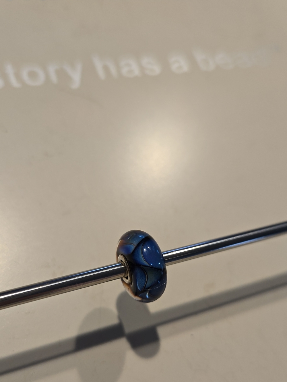 Trollbeads Blue Glass Bead Charm for Women Jewelry